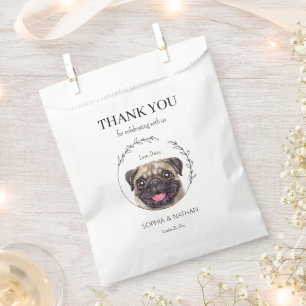Sacolinha Simples Casamento De Pug Obrigado A Favor Bag