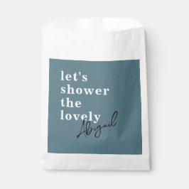 Sacolinha Simples Chá de panela de Teal de Aquarela Moderna