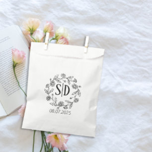 Sacolinha Simples contorno de margarida floral para casament