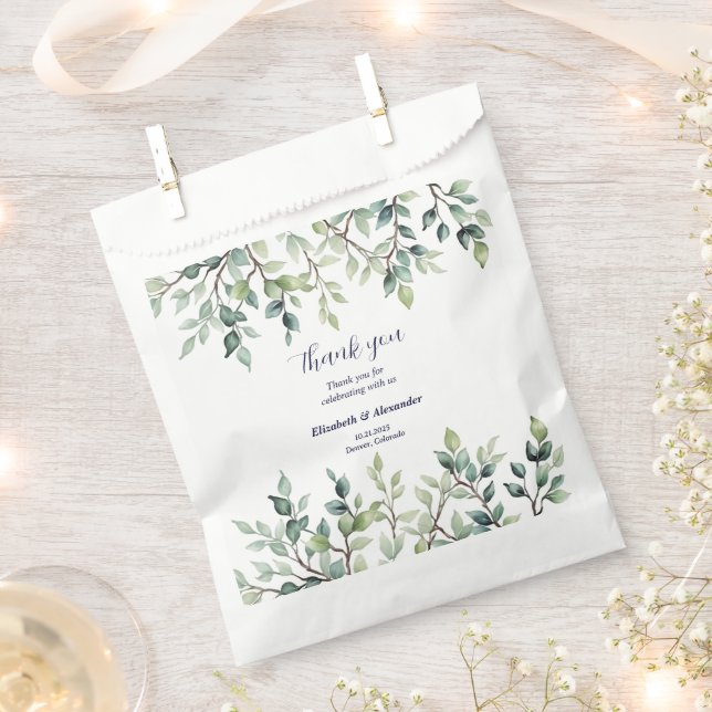 Sacolinha Simples folhas Bonito, ramos de casamento (Cortado)