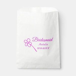 Sacolinha Simples minimal rosa damas de honra adicionar nome