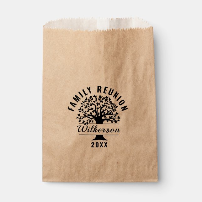 Sacolinha Sindicato da Família de Árvores de Silhuette Preta (Frente)