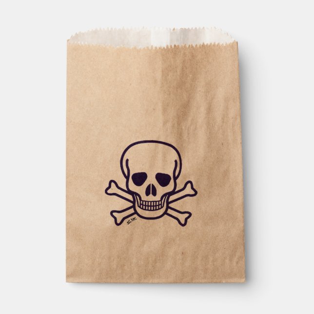 Sacolinha Skull n Bones kraft favor bags (Frente)