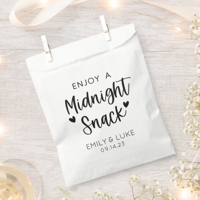 Sacolinha Snack de meia-noite de casamento personalizado (Cortado)
