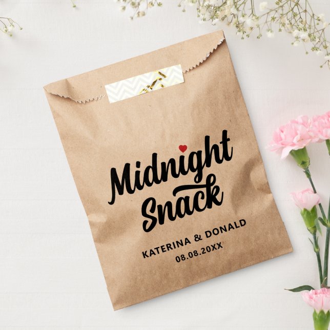 Sacolinha Snack Kraft Favor Bag Rustic Wedding Midnight (Selado)