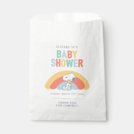 Sacolinha Snoopy & Woodstock Rainbow Baby Shower Favor Bag