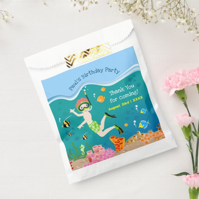 Sacolinha Snorkeling com festa de aniversário de aquário tro (Selado)