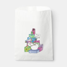 Snowman a arrefecer em presentes