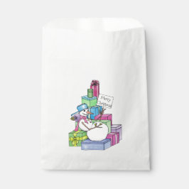 Sacolinha Snowman a arrefecer em presentes