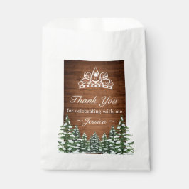 Sacolinha Snowwood Forest Country Pine Aniversário Obrigado