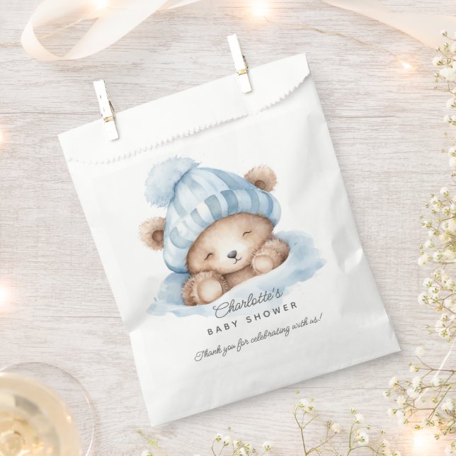 Sacolinha Snuggle Bear Chá de fraldas Favor Bag (Cortado)