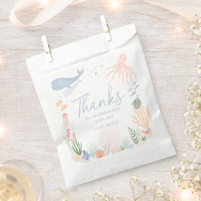 Sacolinha Sob o mar Obrigados de aniversário para abrigar (Cortado)