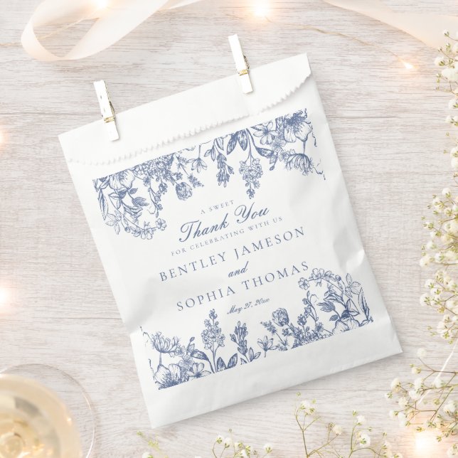 Sacolinha Sobremesa de Casamento Floral Blue Chinoiserie (Cortado)