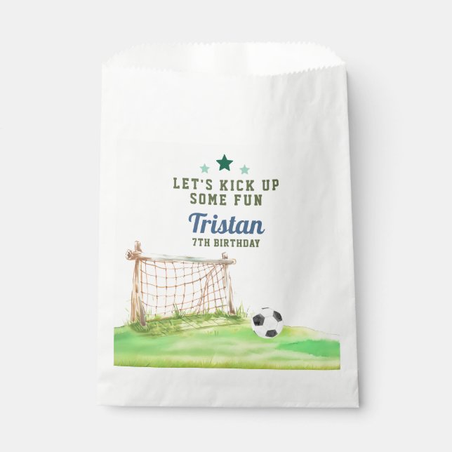 Sacolinha Soccer “Let’s Kick Up Some Fun” Any Age Birthday (Frente)