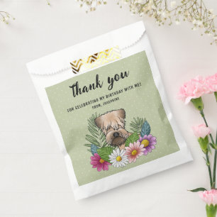 Sacolinha Soft-Coated Wheaten Terrier Floral Aniversário Obr