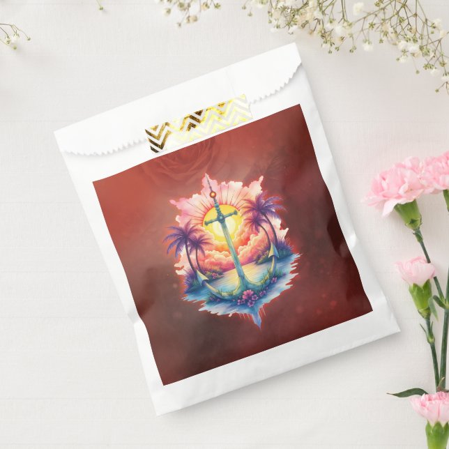 Sacolinha Solar anchor in a tropical paradise.  (Selado)