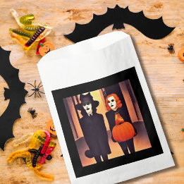 Sacolinha Sorcière et vampire pour Halloween en ville
