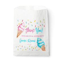 Sorvete gênero revela obrigado