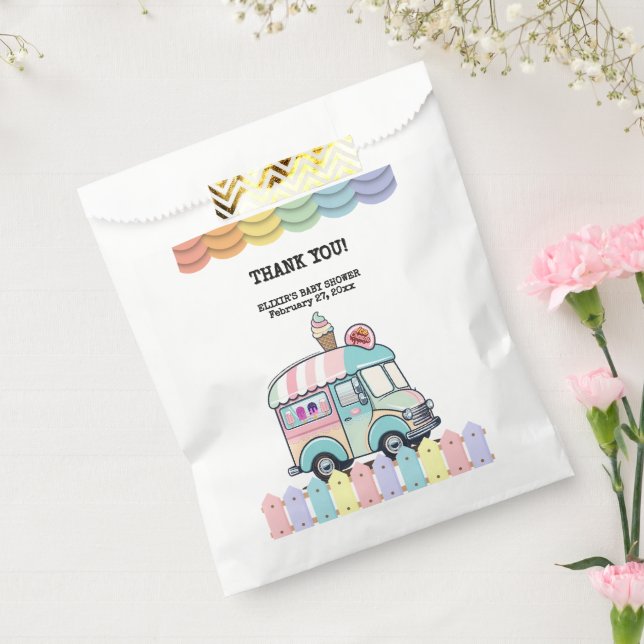 Sacolinha Sorvete moderno Chá de fraldas Sprinkles (Selado)