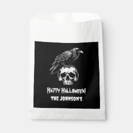 Sacolinha Spooken Raven Skull Cookie Halloween Favor Bolsas