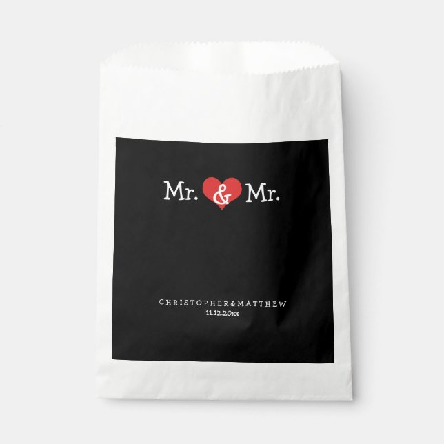 Sacolinha Sr. e Sr. Red Heart Wedding Personalizado (Frente)