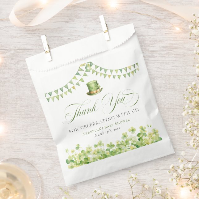 Sacolinha St. Patrick’s Day Green Shamrock Baby Shower (Cortado)