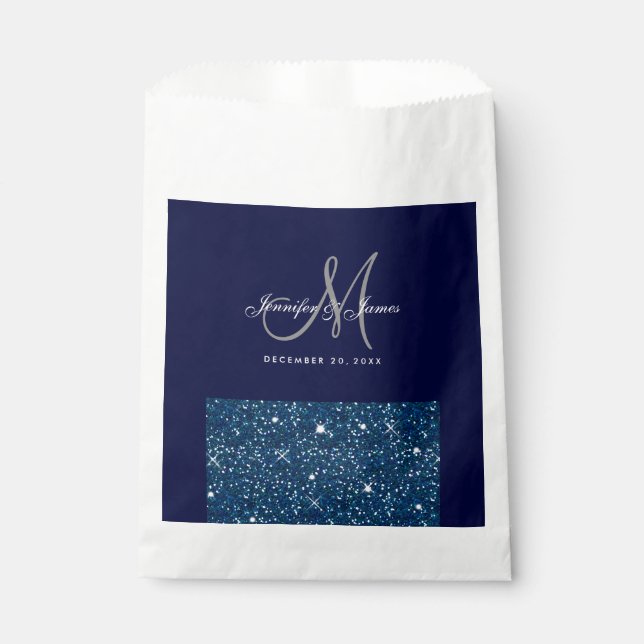 Sacolinha Starry Night Glitter Elegant Wedding Favor (Frente)