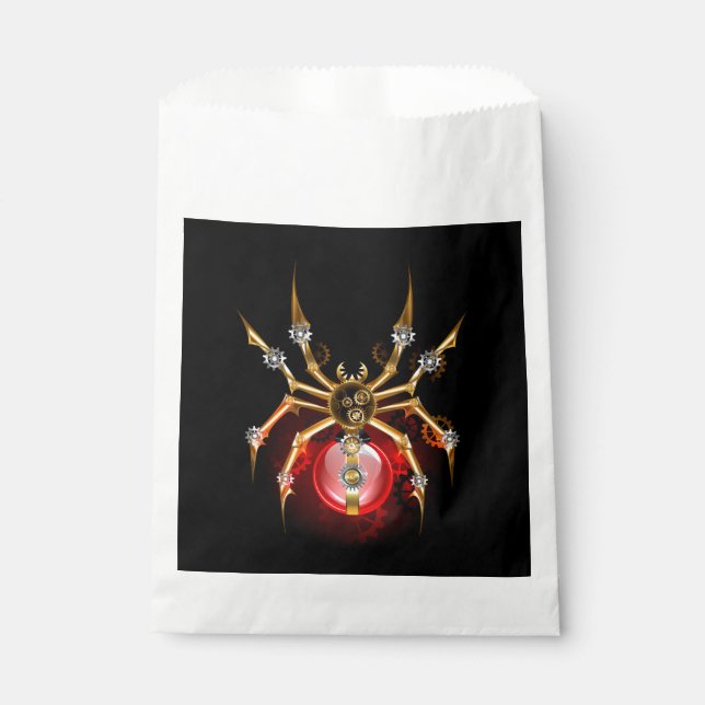 Sacolinha Steampunk spider on black (Frente)