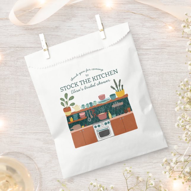 Sacolinha STOCK THE KITCHEN Bridal Shower Cute CUSTOM (Cortado)