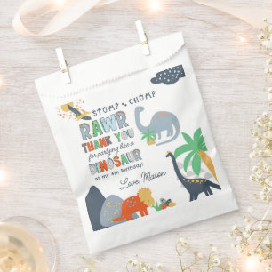 Sacolinha Stomp Chomp Rawr Dinosaur Aniversário Obrigado