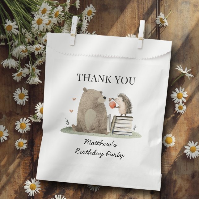 Sacolinha Storybook Woodland Animals Birthday Thank You (Criador carregado)