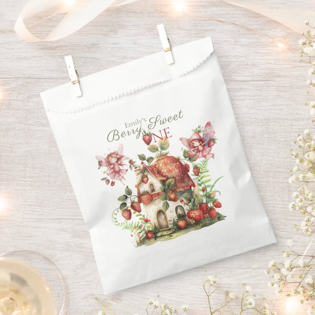 Sacolinha Strawberry Fairy Berry Sweet Girls Primeiro Aniver (Cortado)