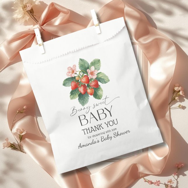Sacolinha Strawberry Fresh Market Berry Sweet Baby Shower (Criador carregado)