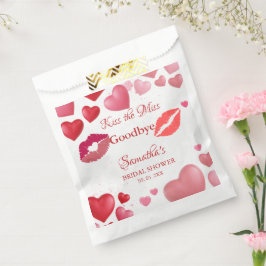 Sacolinha Stylish Kiss Miss Goodbye Red Lips Bridal Shower