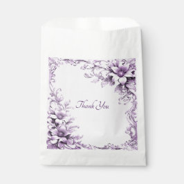 Sacolinha Stylish Purple Flowers Favor Bag