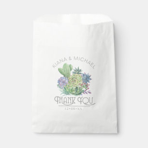 Sacolinha Succulents and Sparkle Wedding Obrigado ID515