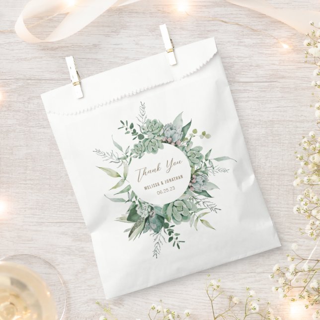 Sacolinha Suculent Garden Wedding Favor Bag (Cortado)