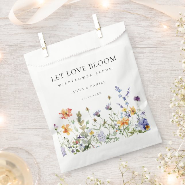 Sacolinha Summer Wildflower Seeds Casamento Favor Bag (Cortado)