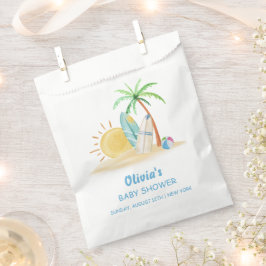 Sacolinha Surfboard Sunshine Beach Palm Chá de fraldas