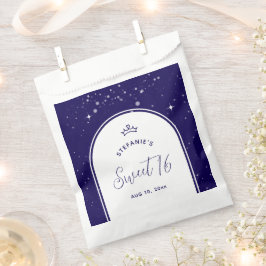 Sacolinha Sweet 16 Princess Tiara Crown Navy Blue Birthday