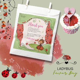 Sacolinha Sweet Little Lady Ladybug Baby Shower Thank You