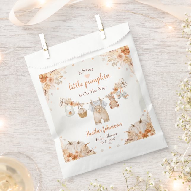 Sacolinha Sweet Little Pumpkin Autumn Baby Shower (Cortado)