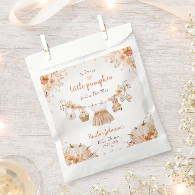Sacolinha Sweet Little Pumpkin Autumn Baby Shower (Cortado)