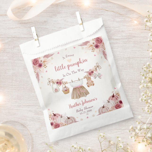 Sacolinha Sweet Little Pumpkin Autumn Baby Shower  (Cortado)