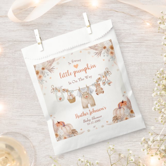 Sacolinha Sweet Little Pumpkin Autumn Baby Shower (Cortado)