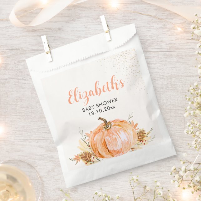 Sacolinha Sweet Little Pumpkin is on her Way, Baby Shower (Cortado)