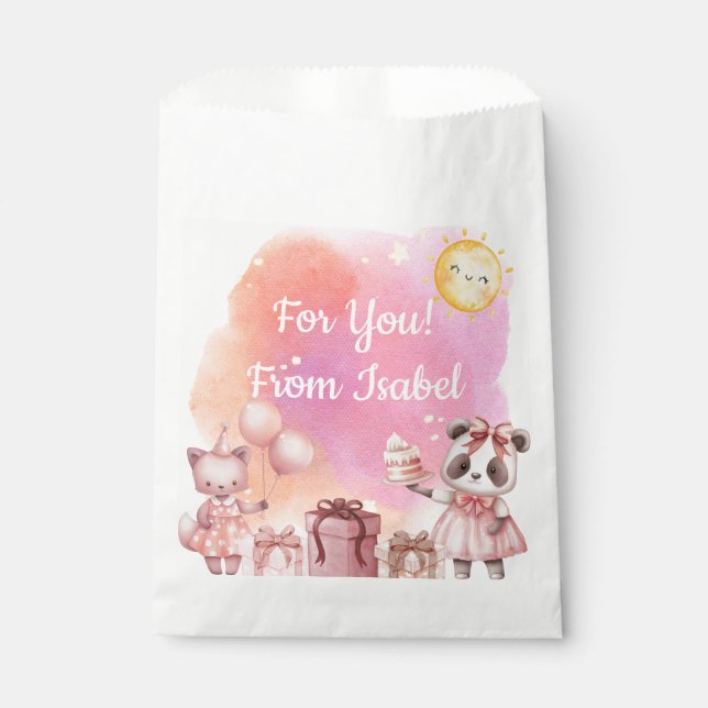 Sacolinha Sweet Pastel Animal Birthday (Frente)