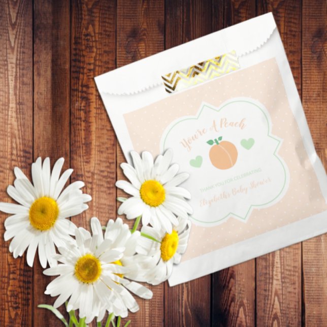 Sacolinha Sweet Peach Elegant Baby Shower (Criador carregado)