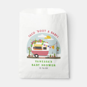 Sacolinha Taco Sobre Um Chá de fraldas Bebê Rosa Quente