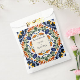 Sacolinha Talavera vintage monograma do casamento mexicano i